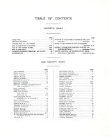 Table of Contents, Lee County 1921